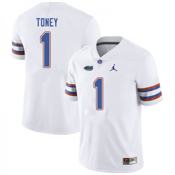 Jordan Brand Men #1 Kadarius Toney Florida Gators College Football Jersey White